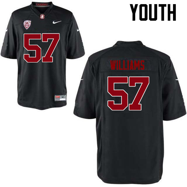 Youth Stanford Cardinal #57 Michael Williams College Football Jerseys Sale-Black